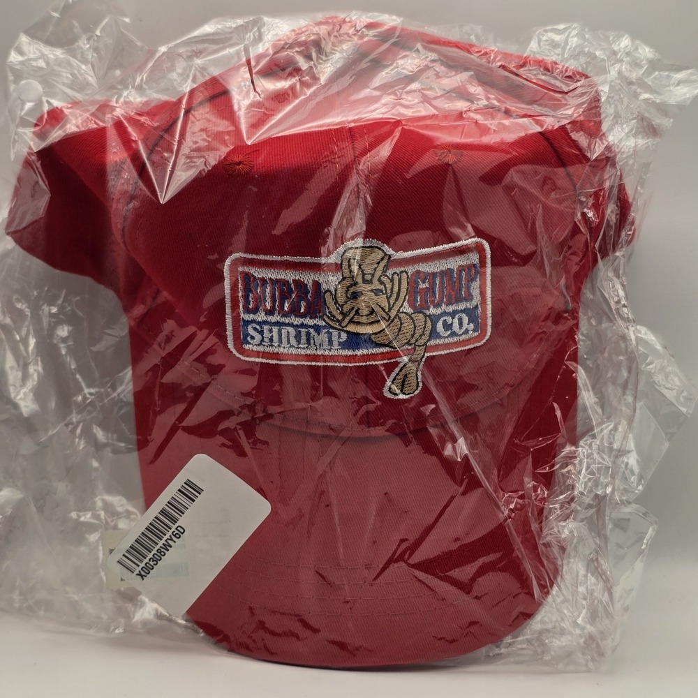 Bubba Gump Shrimp Co. Forrest Gump Red Adjustable Baseball Cap Hat New